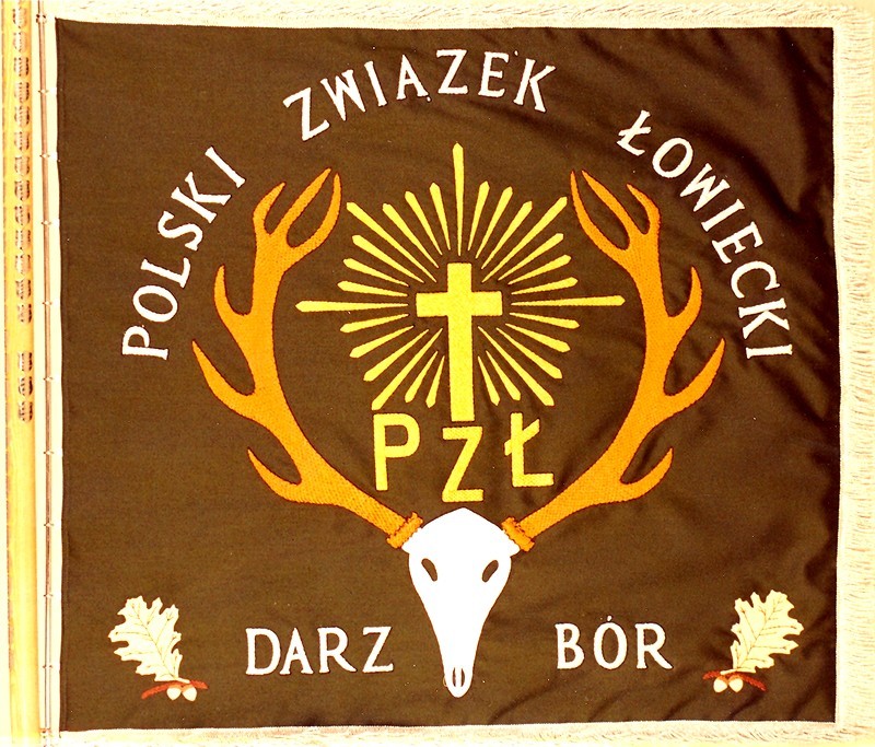 Awers sztandaru Koła Łowieckiego ORZEŁ